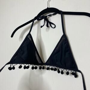 Tularosa Black Bikini Top Revolve - Pom Pom Detail - XS